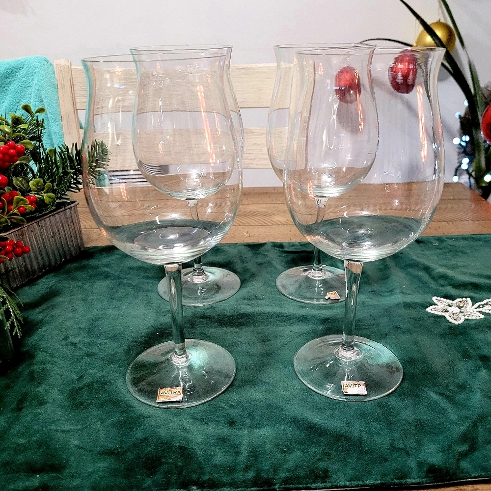 Vintage Avitra Crystal Handmade Bulgaria Cocktail - Wine glasses. Set of